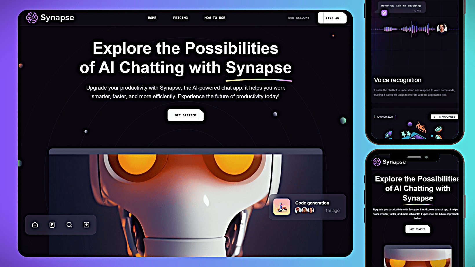 Synapse - Futuristic AI Landing Page